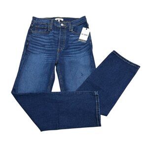 Re/Done Womens Size 27 Deep Faded Blue High Rise Stovepipe Jean Comfort‎ Stretch